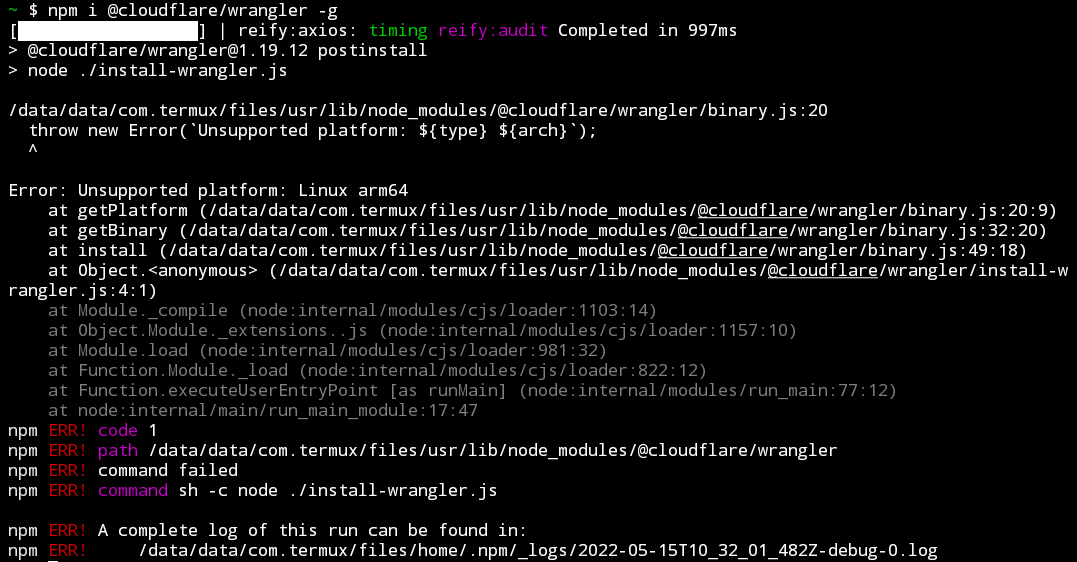 Error: Unsupported platform: Linux arm64
